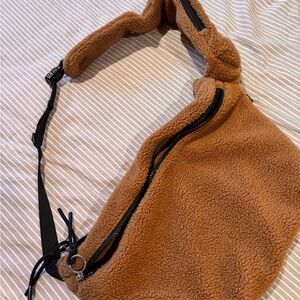 Free People Cozy Brown Sherpa Fanny Pack/ crossbody bag
